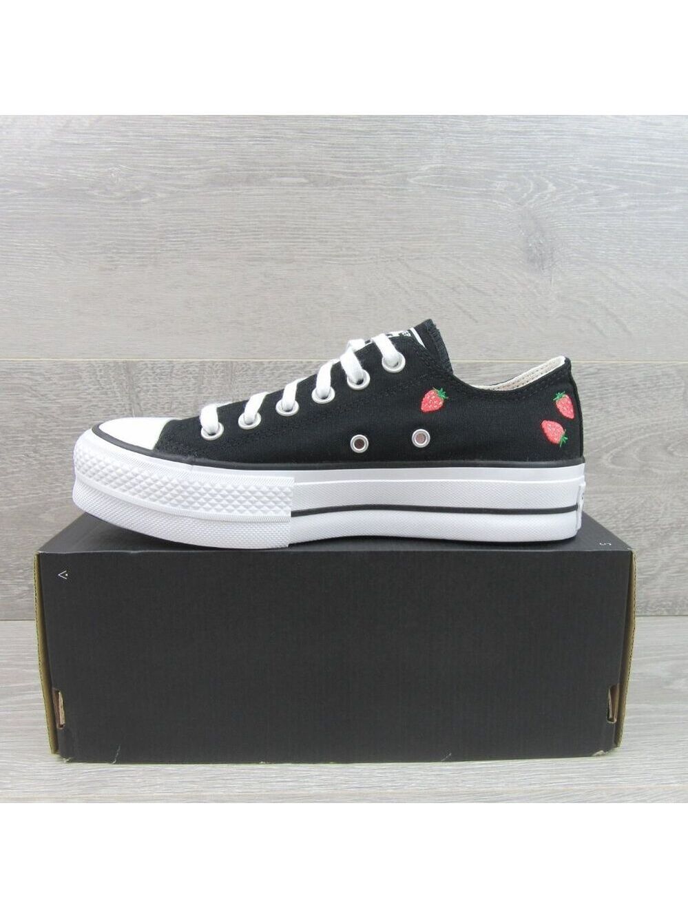 Converse CTAS Lift OX Strawberry Women's Size 7 Black White Sneakers NEW - Picture 3 of 14